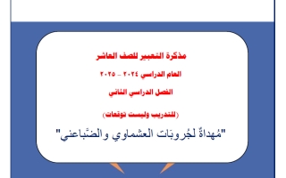مذكرة التعبير للغة العربية الصف العاشر الفصل الثاني أ أيمن غريب