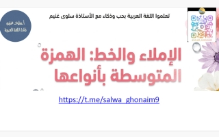 الهمزة المتوسطة بأنواعها لغة عربية الصف التاسع الفصل الأول أ سلوى غنيم