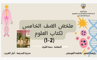 ملخص علوم الصف الخامس الفصل الأول أ حصة الشراد