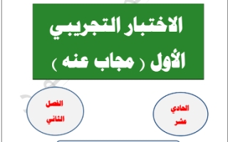 اختبار تجريبي (1) محلول عربي حادي عشر أدبي ف2 #أ. محمد قاعود 2019