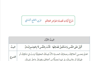 شرح قصيدة جواهر الحكم للغة العربية الصف السادس الفصل الثاني