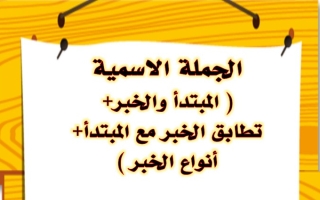 مذكرة (الجملة الاسمية) عربي سادس ف2 #أ. هيام البيلي
