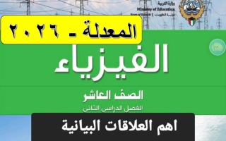أهم العلاقات البيانية فيزياء الصف العاشر الفصل الثاني 2026