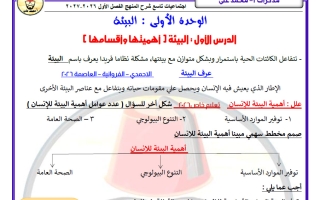 مذكرة الدرسين الأول والثاني اجتماعيات الصف التاسع الفصل الأول 2027 أ محمد علي