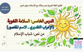 الاعراب التقديري - الاسم المقصور لغة عربية الصف السادس الفصل الأول أ سلوى غنيم