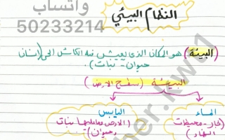 تلخيص درس النظام البيئي علوم الصف السادس الفصل الثاني