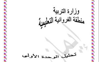 تحليل الوحدة الاولى لغة عربية للصف السابع إعداد إيمان علي الفصل الثاني