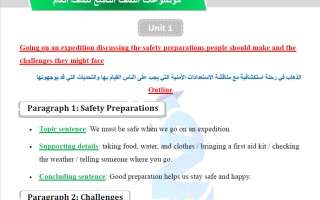 موضوعات نصف العام للغة الانجليزية الصف التاسع الفصل الأول