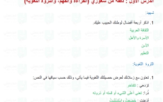 حل درس دفقة من شعوري لغة عربية الصف التاسع