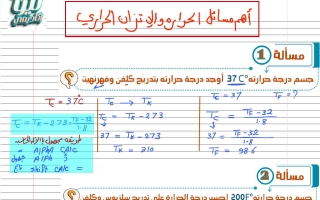 أهم مسائل فيزياء الصف الحادي عشر الفصل الثاني 2026