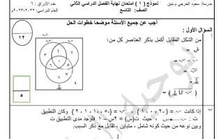 نماذج للاختبار النهائي رياضيات تاسع فصل ثاني #م. سعود الخرجي 2023-2024