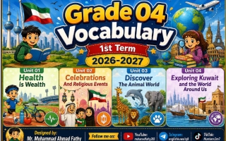 كلمات لغة انجليزية للصف الرابع الفصل الأول 2027 أ محمد فتحي