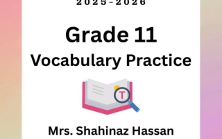 تمارين مفردات للغة الانجليزية الصف الحادي عشر الفصل الثاني 2025-2026 أ شهيناز حسان