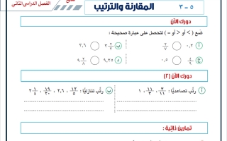 الاختبار التقويمي الأول (المقارنة والترتيب) رياضيات الصف السابع الفصل الثاني أ حسام بيومي
