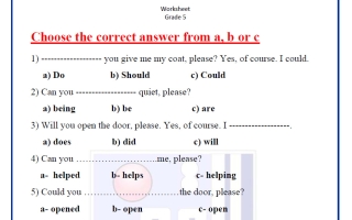 أوراق عمل التقييمي الثاني لغة انجليزية الصف الخامس الفصل الأول
