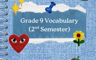 مفردات لغة انجليزية للصف التاسع الفصل الثاني