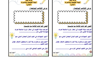 ورقة عمل المناخ اجتماعيات الصف التاسع الفصل الأول أ شهد أحمد
