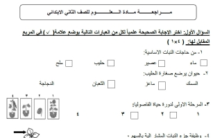 مراجعة علوم الصف الثاني الفصل الأول