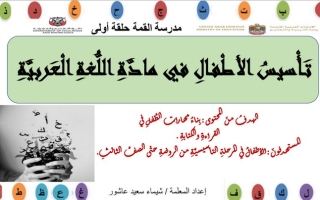 مذكرة تأسيس للأطفال عربي أول ابتدائي ف1 #أ. شيماء عاشور