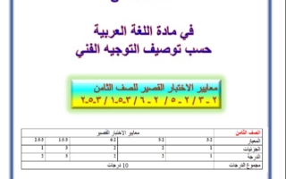 نماذج للاختبار التقويمي2 عربي ثامن فصل ثاني #أ. هيام البيلي 2023-2024