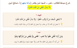 شرح نص المجد لمن يغامر لغة عربية الصف العاشر الفصل الأول أ صالح أمين
