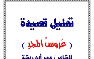 تحليل قصيدة عروس المجد للغة العربية الصف السابع الفصل الثاني أ عصام الضباعني