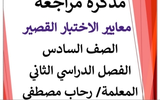 مذكرة مراجعة (محلولة) للاختبار القصير عربي سادس ف2 #أ. رحاب مصطفى