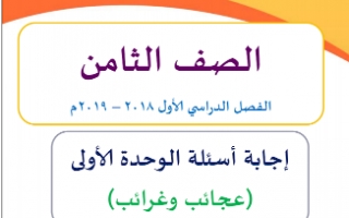 حل الوحدة الأولى لغة عربية للصف الثامن اعداد وجيه الهمامي