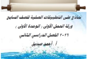 ورقة العمل الأولى لغة عربية الصف السابع الفصل الثاني أ أحمد صديق