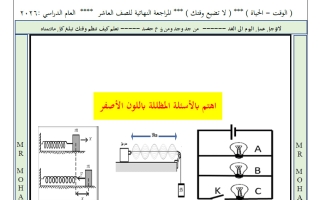 المراجعة النهائية فيزياء الصف العاشر الفصل الثاني 2026 أ محمد الحسيني