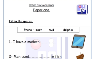 ورقة عمل للاختبار القصير لغة انجليزية الصف الثاني الفصل الثاني