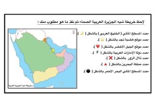 مهارة الخريطة اجتماعيات الصف السادس الفصل الأول