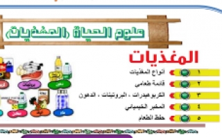 أوراق عمل علوم وحدة المغذيات للصف السابع مدرسة احمد الفارسي