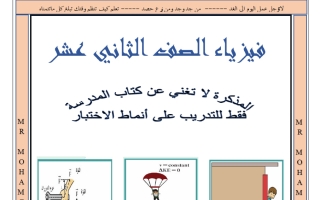 الخلاصة في فيزياء الصف الثاني عشر الفصل الأول