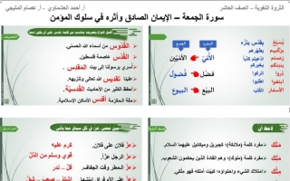 الثروة اللغوية لدرس (من سورة الجمعة) عربي عاشر ف1 #أ. أحمد العشماوي & أ. عصام المليجي