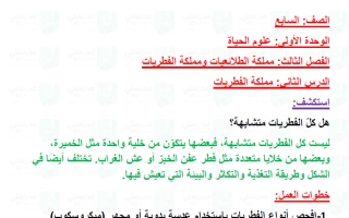 حل درس مملكة الفطريات علوم الصف السابع الفصل الأول