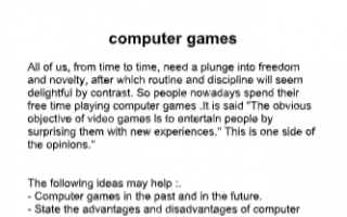 تقرير 3 Computer games انجليزي للصف العاشر الفصل الأول
