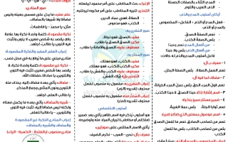 ملخص القواعد النحوية للغة العربية الصف التاسع الفصل الأول