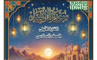 مذكرة من سورة الأنبياء لغة عربية الصف السادس الفصل الأول أ سميرة بيلسان