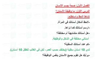 حل درس ما وظيفة الأسنان علوم الصف الثاني