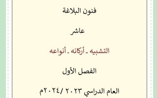 مذكرة التشبيه، أركانه، أنواعه عربي عاشر الفصل الأول #أ. محمد قاعود 2023 2024