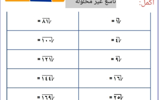 أوراق عمل رياضيات الصف التاسع الفصل الأول