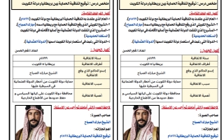 ملخص درس توقيع اتفاقية الحماية بين بريطانيا ودولة الكويت اجتماعيات الصف السادس الفصل الثاني