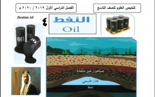 تلخيص علوم النفط للصف التاسع الفصل الاول اعداد ابراهيم علي 2020