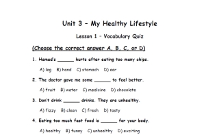 اختبار مفردات الوحدة الثالثة لغة انجليزية للصف الخامس الفصل الثاني أ صفاء