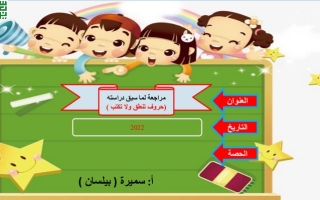 بوربوينت مراجعة لما سبق (حروف تنطق ولا تكتب) عربي خامس ابتدائي ف1 #أ. سميرة بيلسان 2022 2023