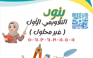 بنود التقويمي الأول رياضيات الصف السادس الفصل الثاني أ راندا أحمد