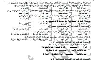 أوراق عمل التفاعل الكيميائي علوم الصف الثامن الفصل الثاني أ أمل أحمد