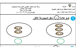 أوراق عمل اختبار تقويمي2 رياضيات ثاني ابتدائي فصل أول #م. الملا سعود الصقر 2023 2024