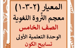 الثروة اللغوية لوحدة تسابيح الكون عربي خامس ابتدائي فصل ثاني #أ. رحاب مصطفى 2023-2024